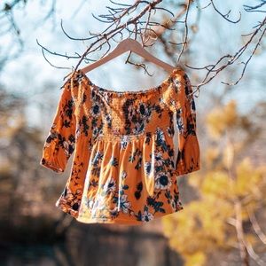 Off the shoulder floral blouse